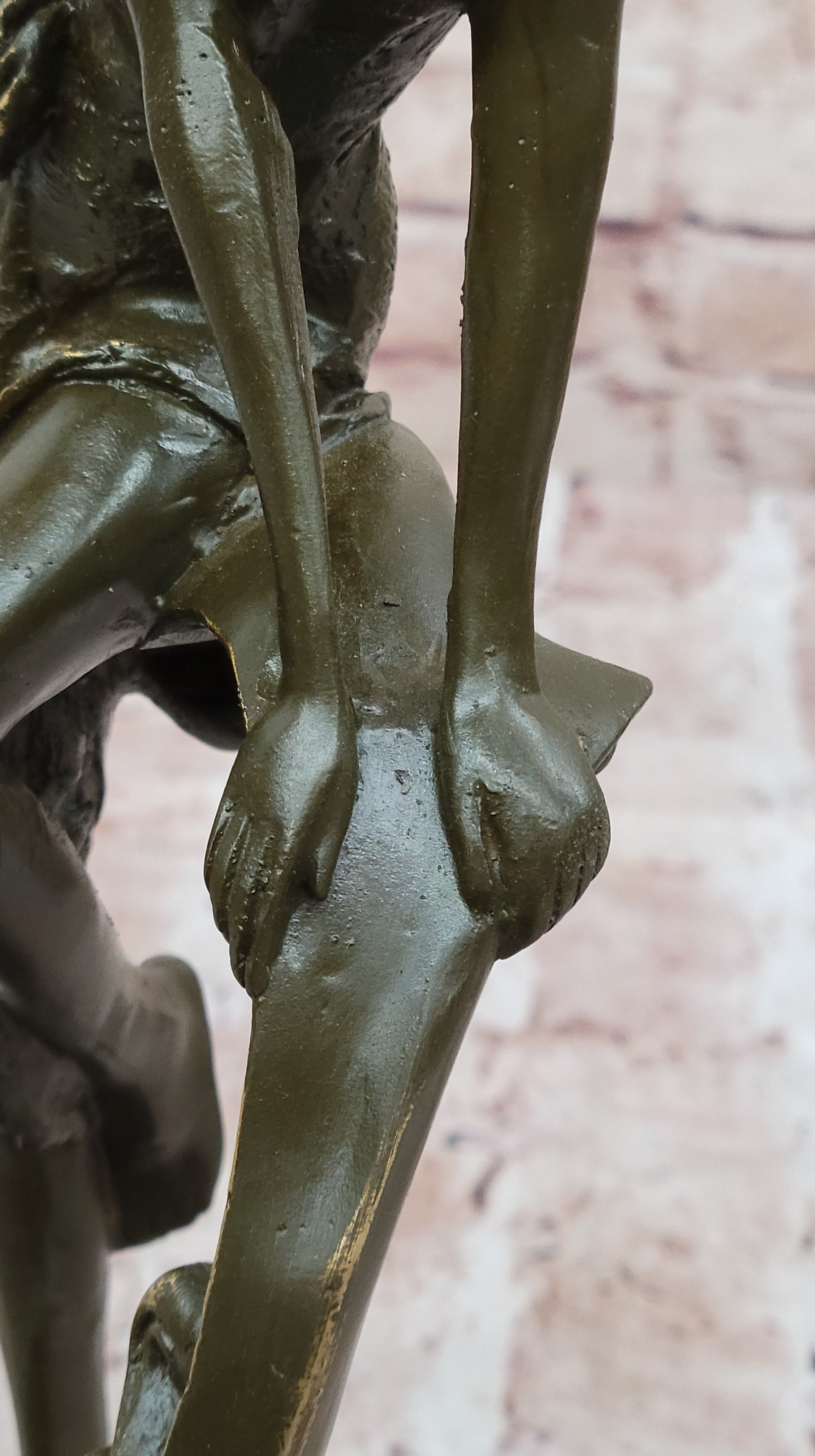 Art Nouveau Bronze Girl on Swing – Marble Base