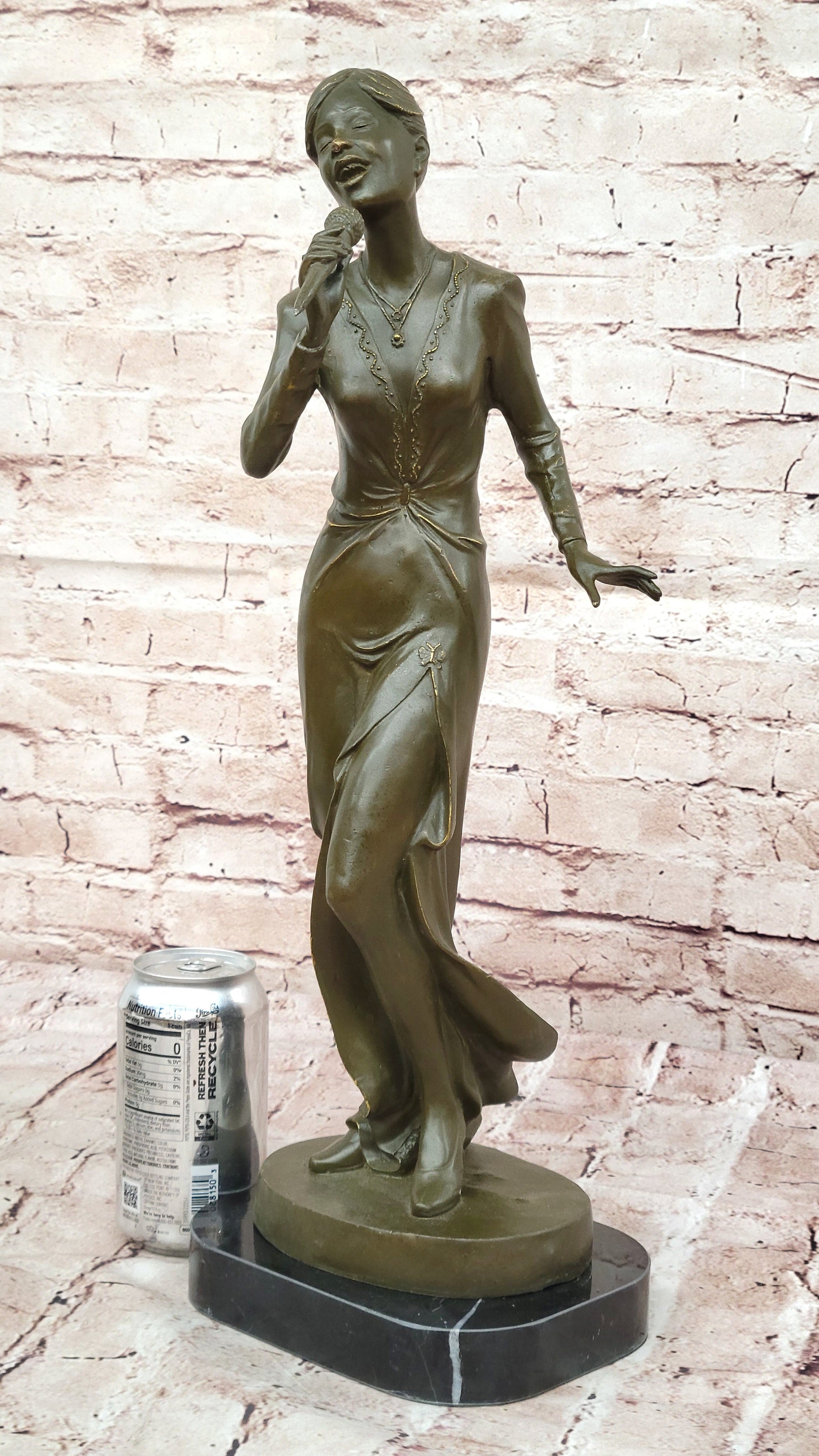 Bronze Jazz Singer - Vintage Microphone Sculpture