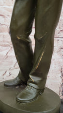 Bronze Jazz Musician Playing Saxophone on Marble Base