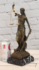 Bronze Sculpture Lady Justice Scales of Justice Statue Lawyer Attorney Office Decor