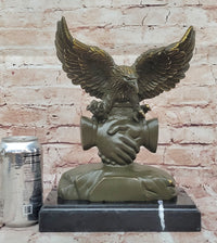 Bronze Eagle and Handshake – American Unity Sculpture
