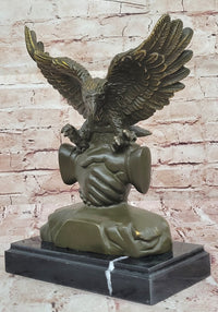 Bronze Eagle and Handshake – American Unity Sculpture