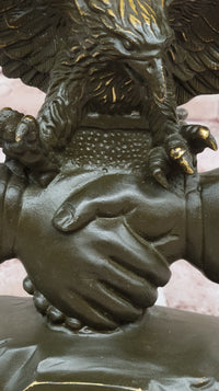 Bronze Eagle and Handshake – American Unity Sculpture