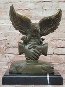 Bronze Eagle and Handshake – American Unity Sculpture