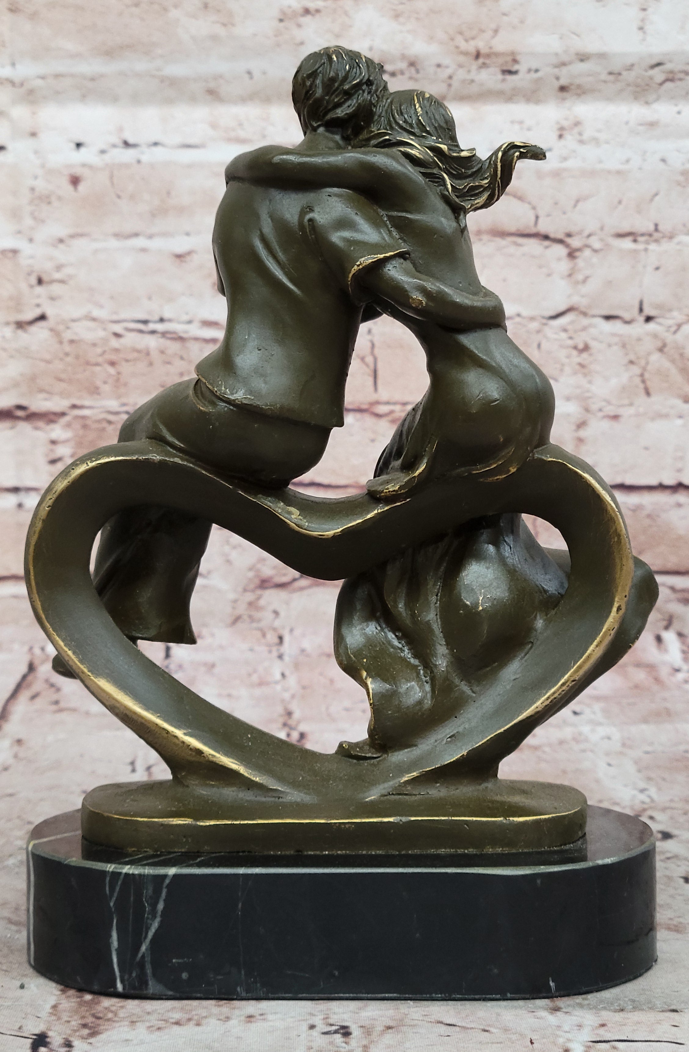 Romantic Couple Bronze Sculpture by Patoue