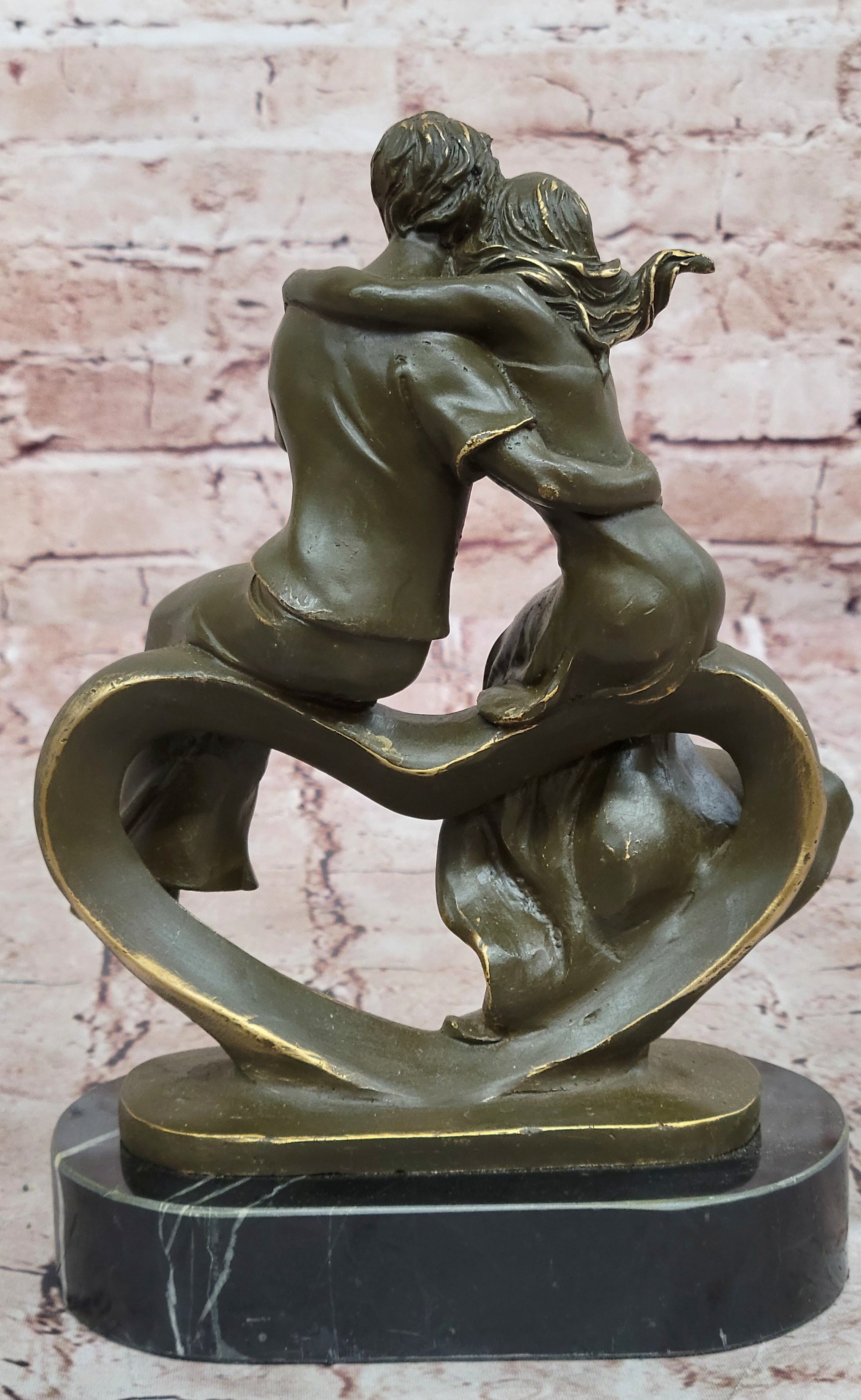 Romantic Couple Bronze Sculpture by Patoue