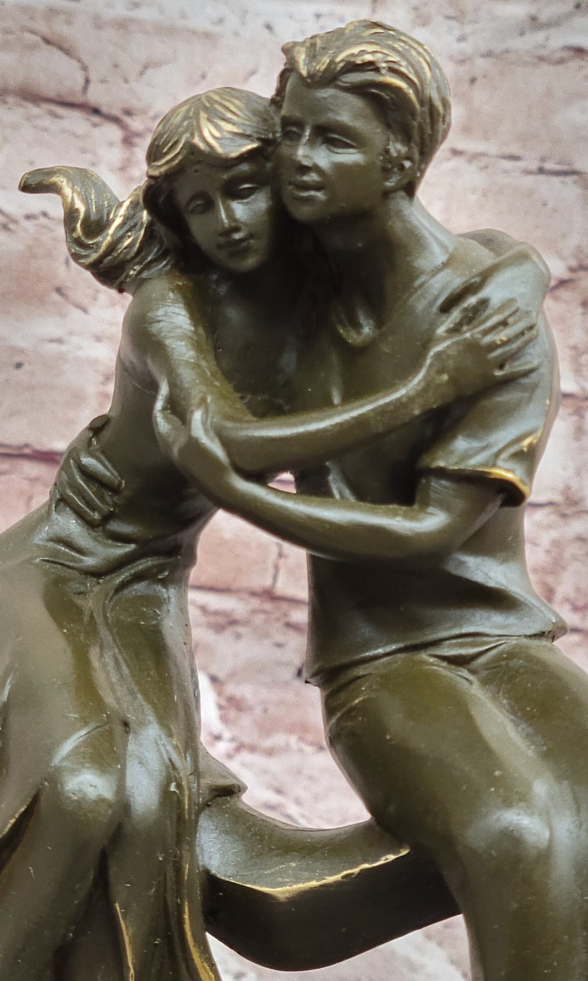 Romantic Couple Bronze Sculpture by Patoue