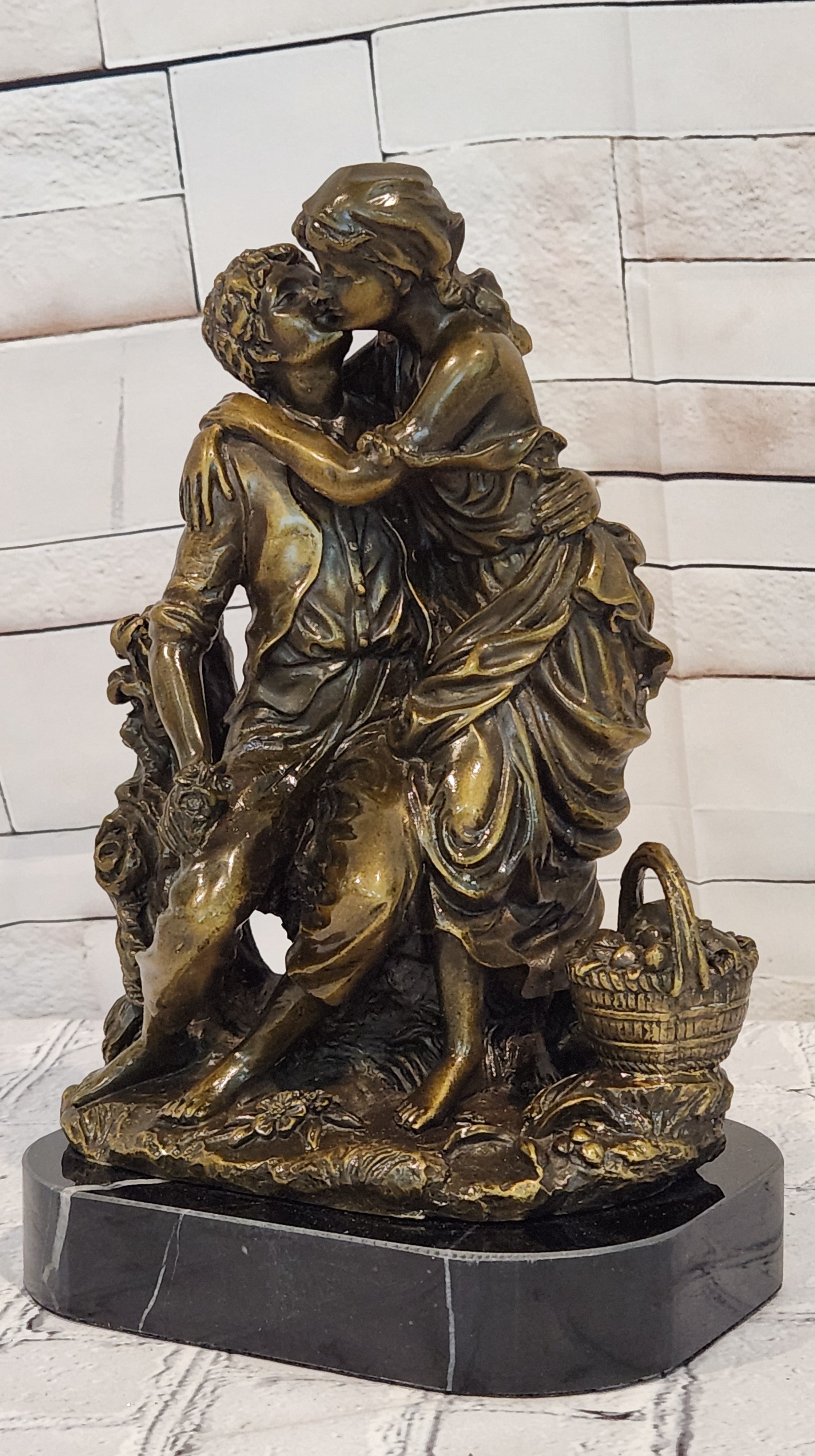 Art Nouveau Couple Romance Romantic Love Museum Quality Bronze Sculpture