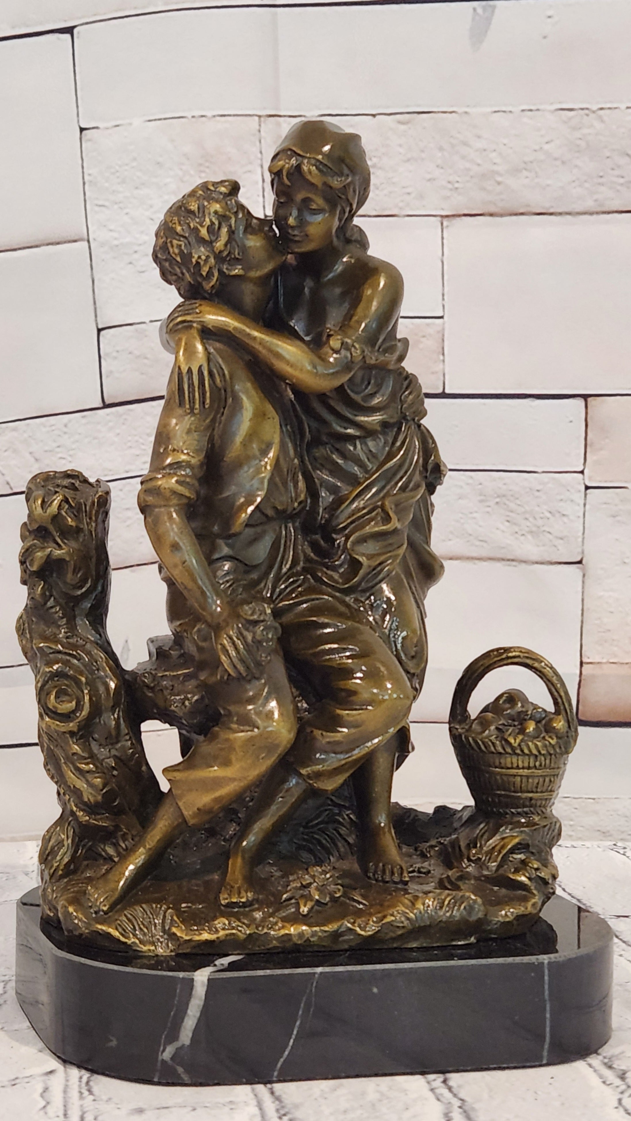 Art Nouveau Couple Romance Romantic Love Museum Quality Bronze Sculpture