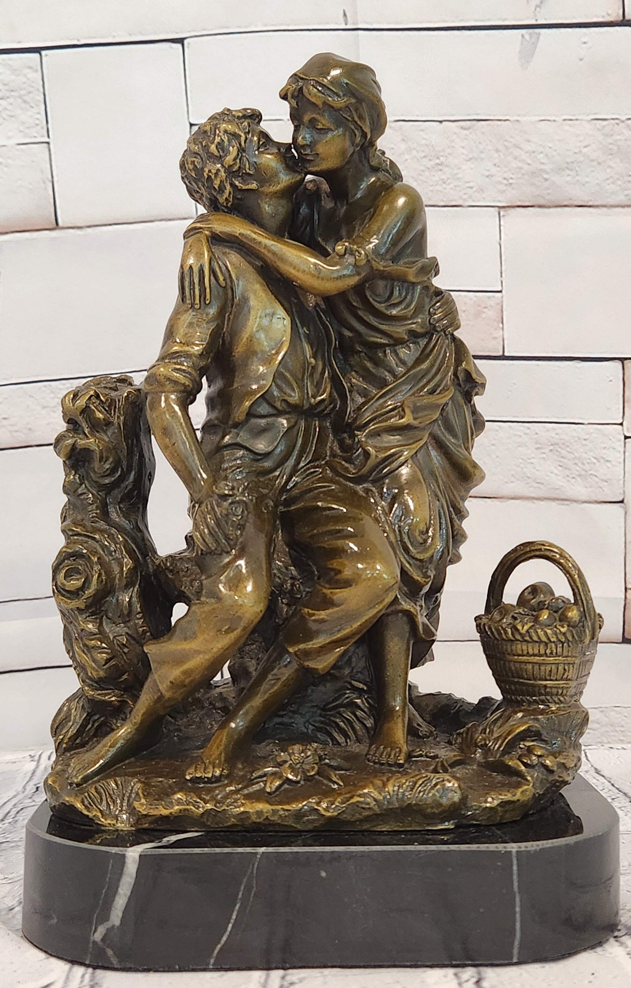 Art Nouveau Couple Romance Romantic Love Museum Quality Bronze Sculpture
