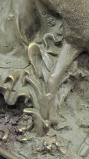 Bronze Girl Playing Flute with Deer on Marble Base by Aldo Vitaleh