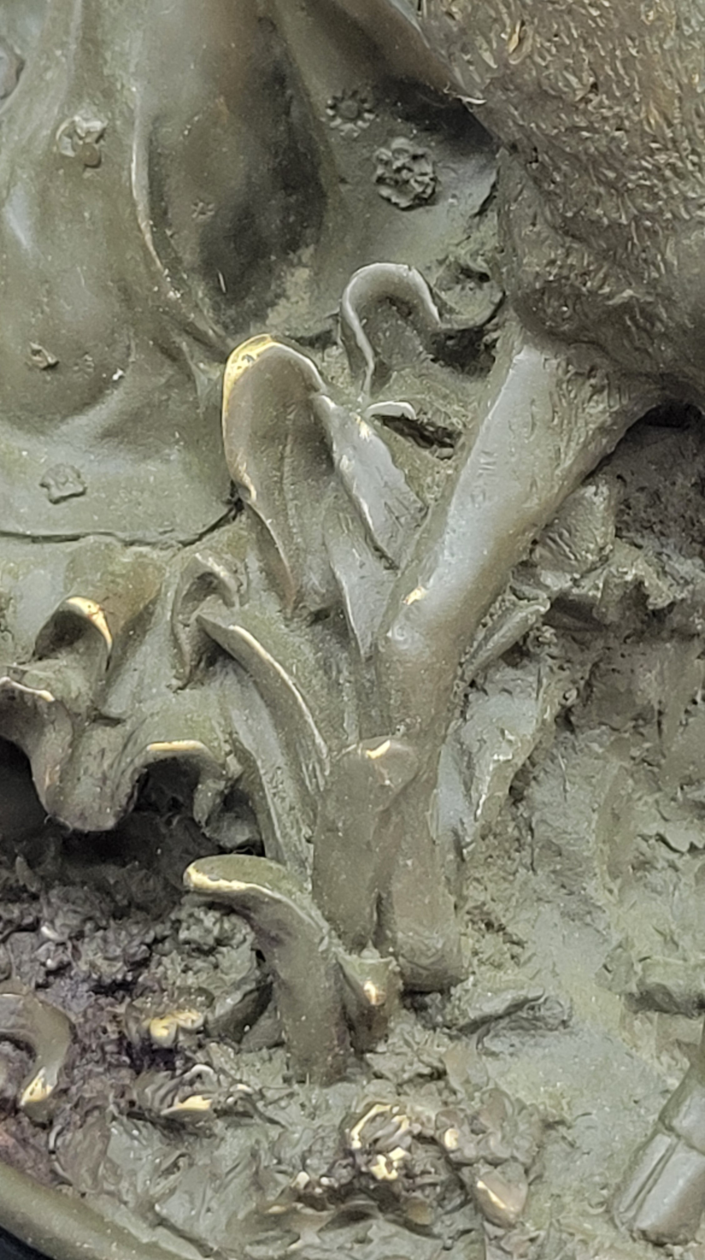 Bronze Girl Playing Flute with Deer on Marble Base by Aldo Vitaleh