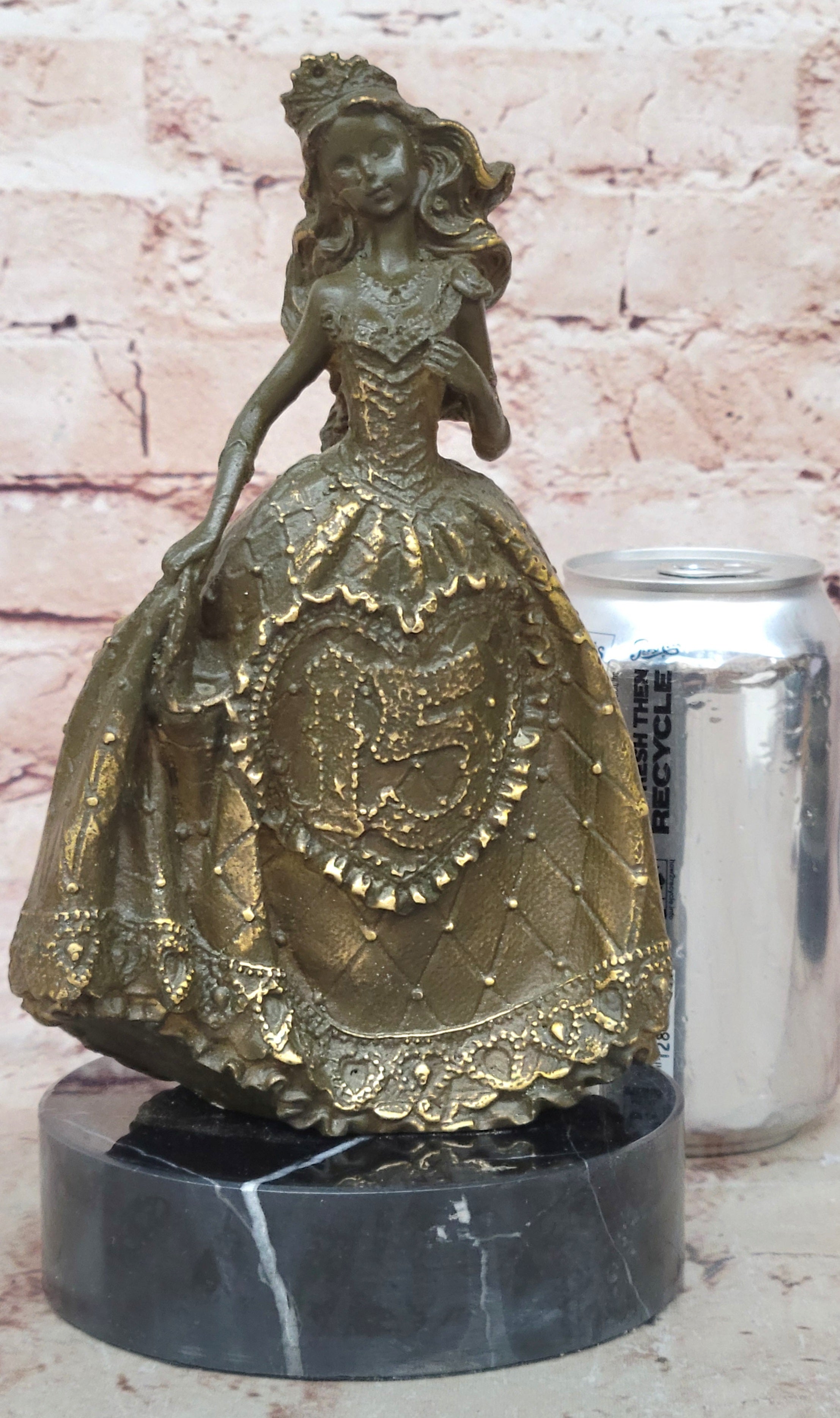 15th Birthday Bronze Sculpture – Quinceañera Girl in Dress