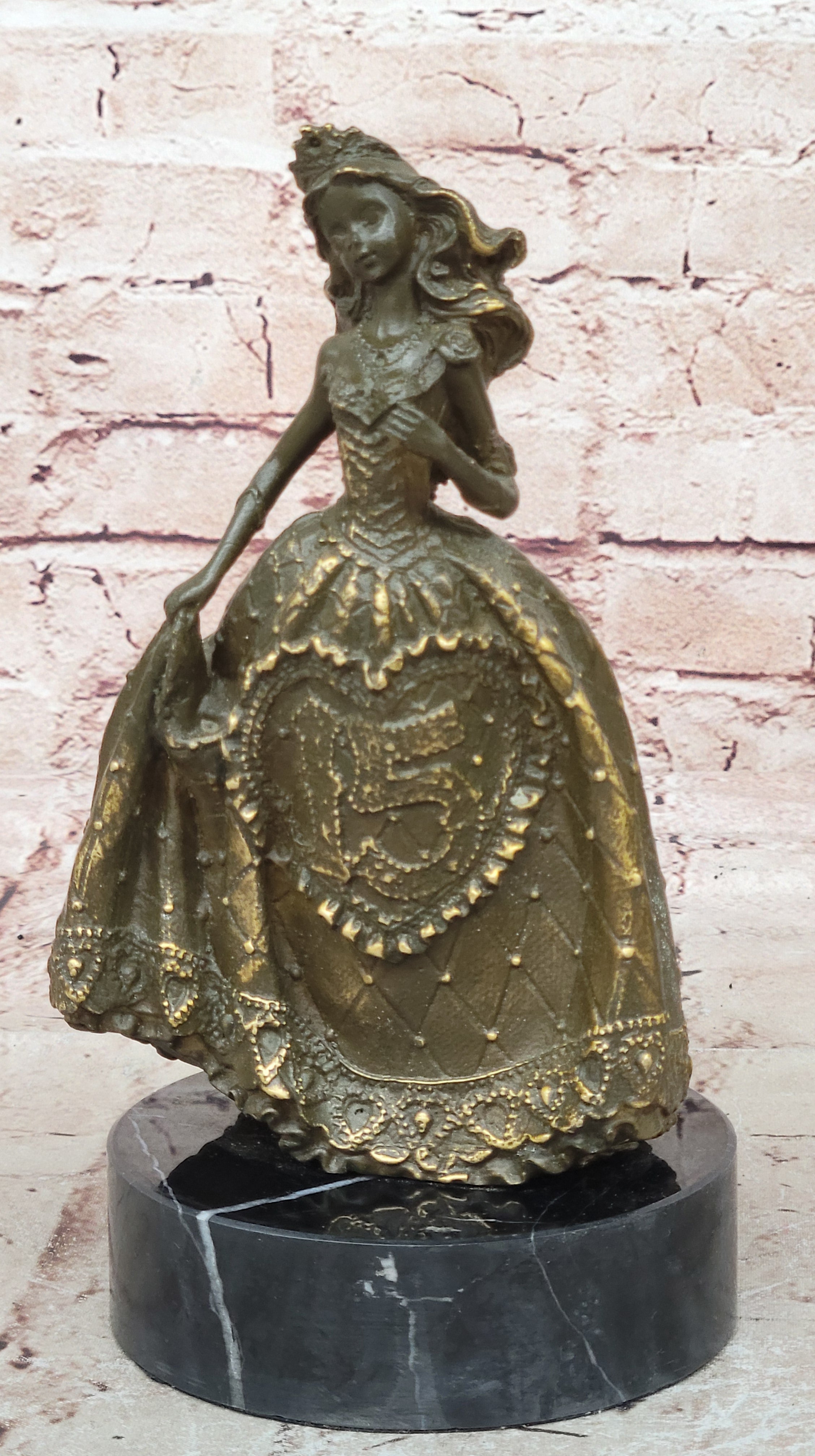 15th Birthday Bronze Sculpture – Quinceañera Girl in Dress