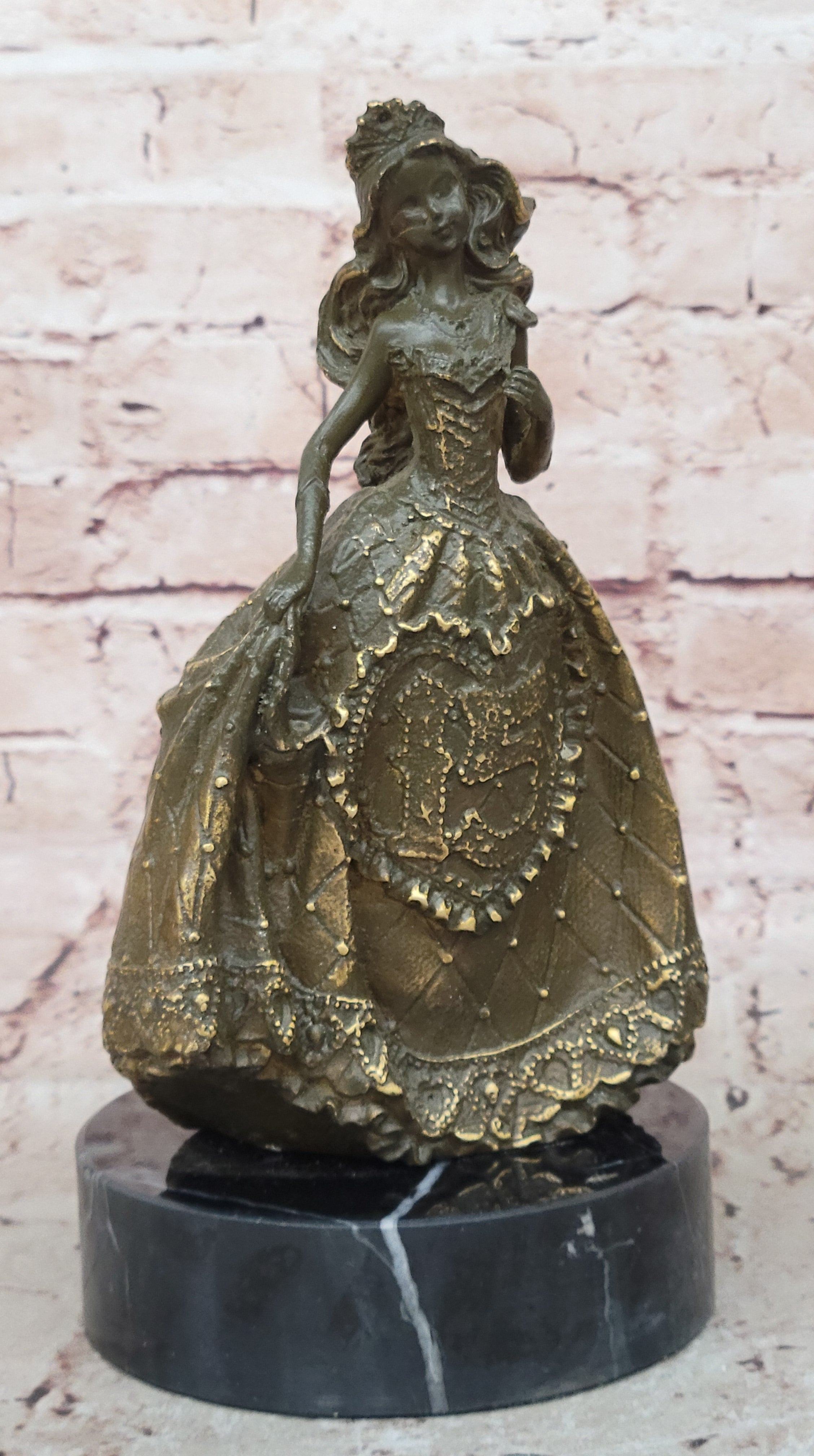15th Birthday Bronze Sculpture – Quinceañera Girl in Dress