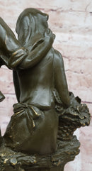 Romantic Farm Couple Bronze Sculpture - Vintage Harvest