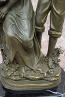 Romantic Farm Couple Bronze Sculpture - Vintage Harvest