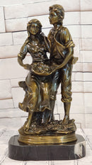 Romantic Farm Couple Bronze Sculpture Harvest Scene Original Artwork by Cesaro