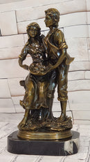 Romantic Farm Couple Bronze Sculpture Harvest Scene Original Artwork by Cesaro