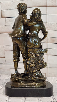 Romantic Farm Couple Bronze Sculpture Harvest Scene Original Artwork by Cesaro