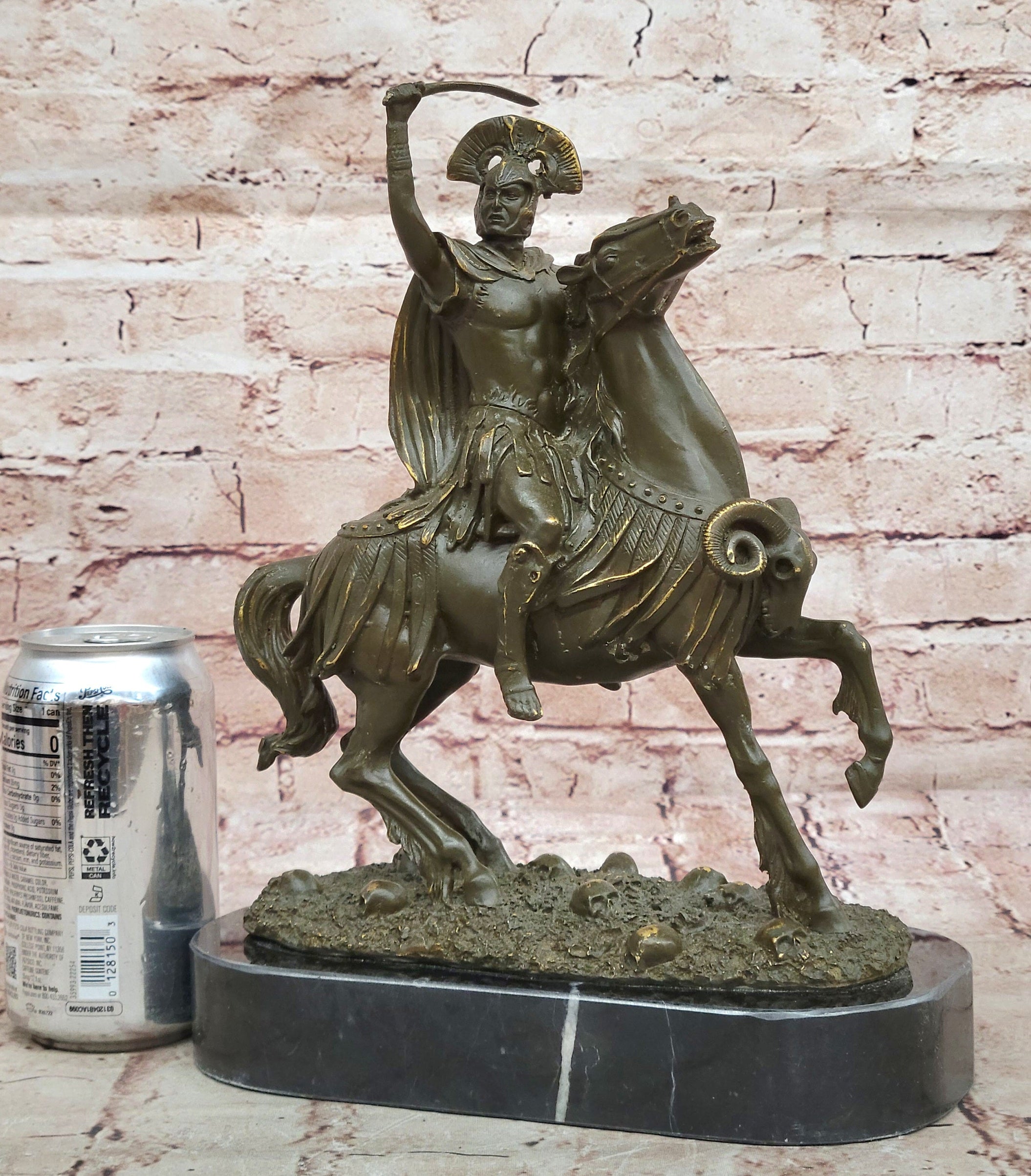 Roman Cavalry Centurion on Horseback - Bronze by Kamiko