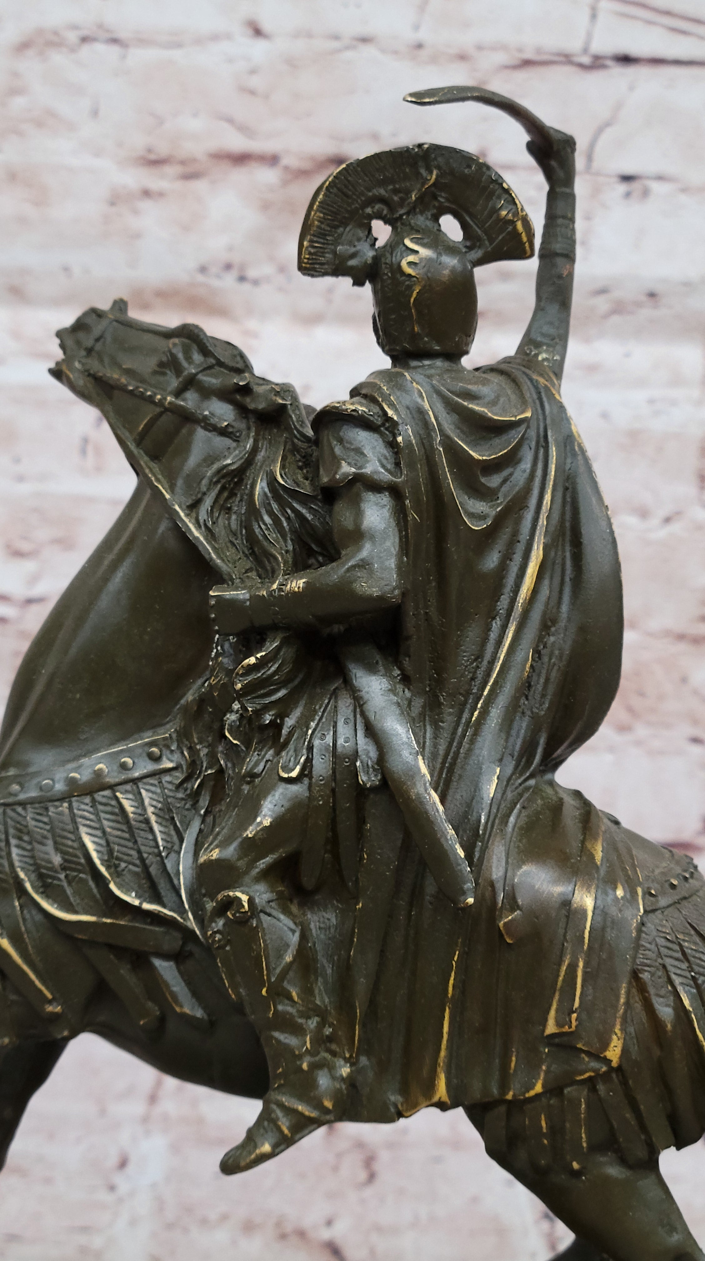 Roman Cavalry Centurion on Horseback - Bronze by Kamiko