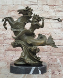Bronze Poseidon Sculpture – Greek Sea God on Hippocampus