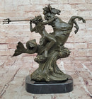 Bronze Poseidon Sculpture – Greek Sea God on Hippocampus