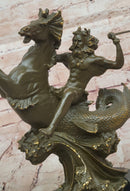 Bronze Poseidon Sculpture – Greek Sea God on Hippocampus