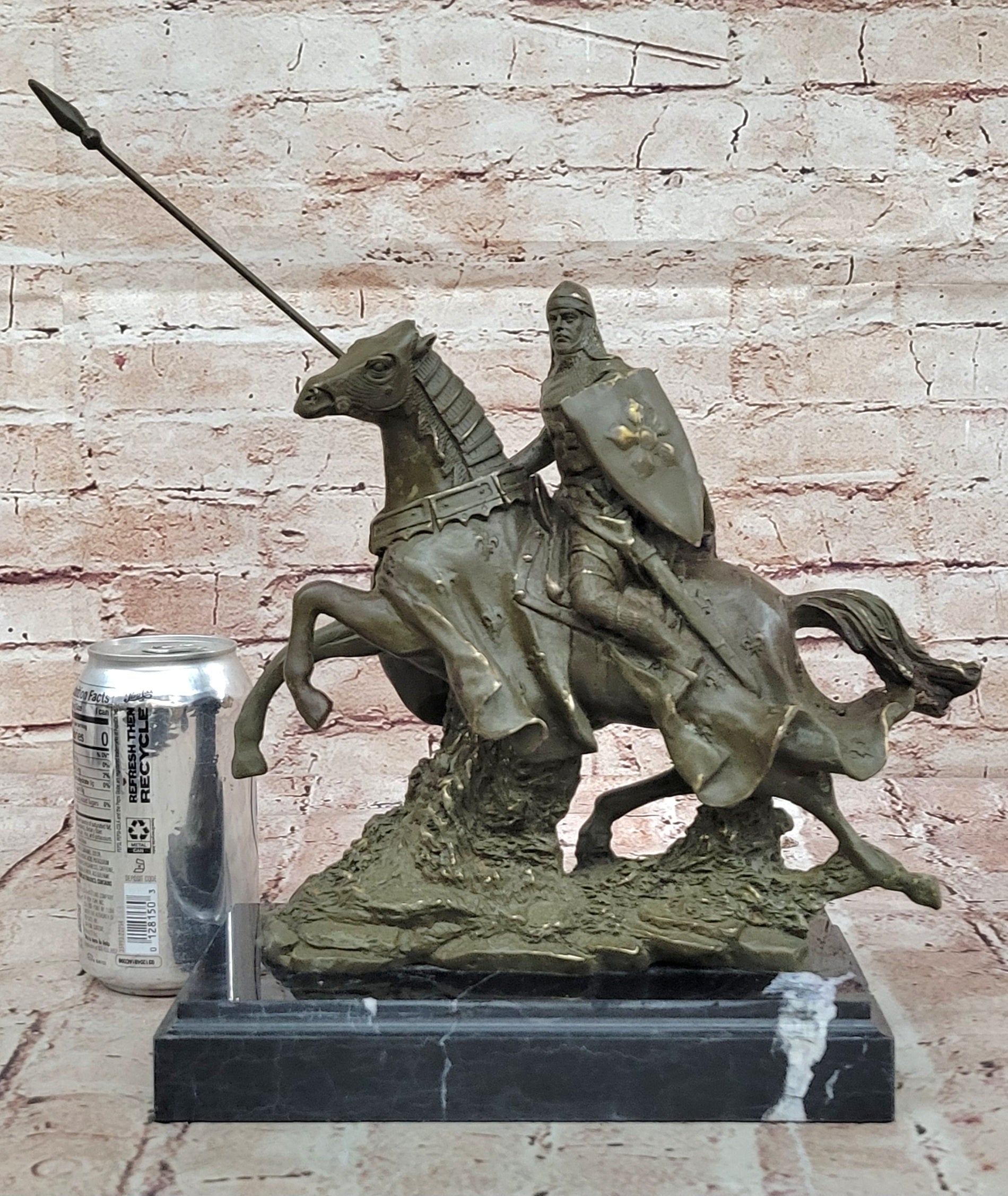 Medieval Knight on Horseback Bronze