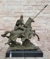 Medieval Knight on Horseback Bronze