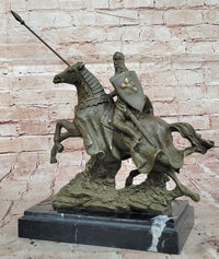 Medieval Knight on Horseback Bronze