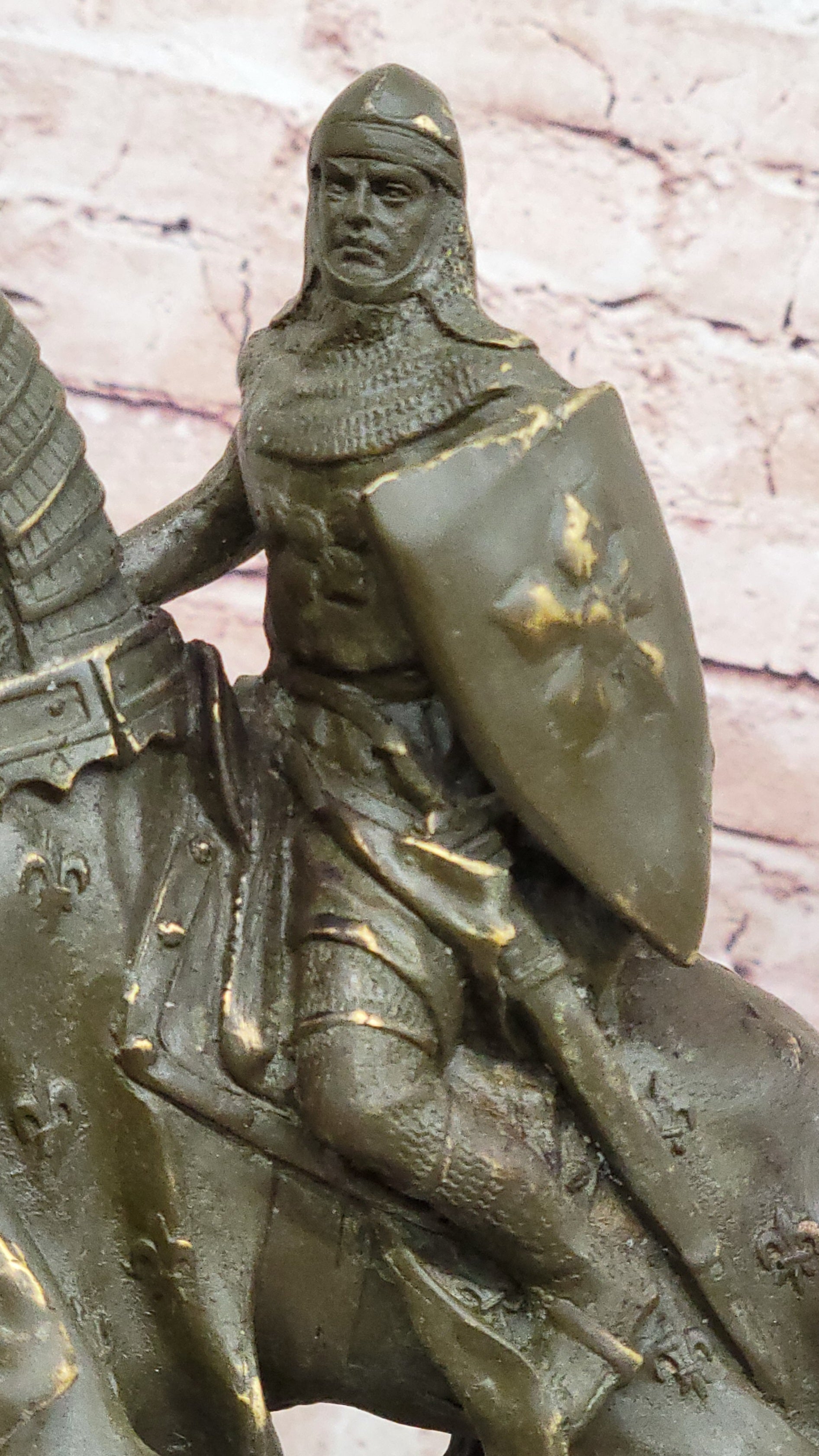 Medieval Knight on Horseback Bronze