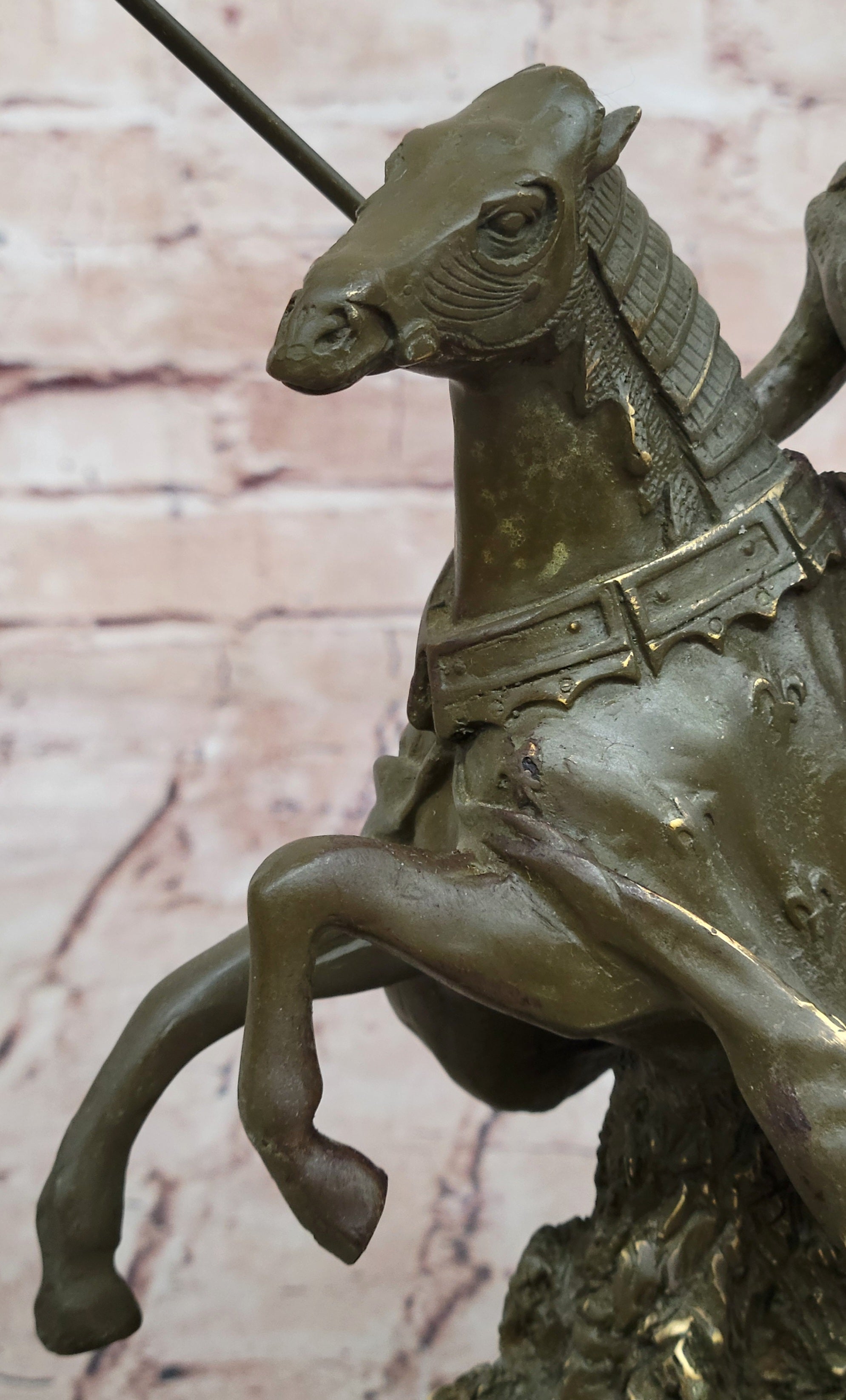 Medieval Knight on Horseback Bronze