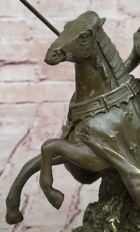 Medieval Knight on Horseback Bronze
