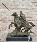Medieval Knight on Horseback Bronze