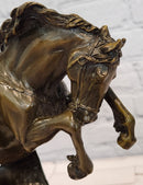 Bronze Medieval Warrior Riding Statue Vintage Sculpture Handcrafted Collectible