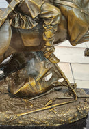 Bronze Medieval Warrior Riding Statue Vintage Sculpture Handcrafted Collectible