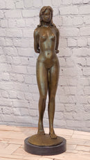 Extra Large M. Lopez Erotic Standing Woman Girl Bronze Sculpture Statue Sale
