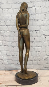 Extra Large M. Lopez Erotic Standing Woman Girl Bronze Sculpture Statue Sale