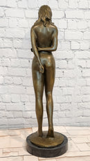 Extra Large M. Lopez Erotic Standing Woman Girl Bronze Sculpture Statue Sale