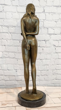Extra Large M. Lopez Erotic Standing Woman Girl Bronze Sculpture Statue Sale