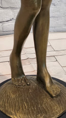 Extra Large M. Lopez Erotic Standing Woman Girl Bronze Sculpture Statue Sale