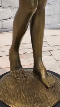 Extra Large M. Lopez Erotic Standing Woman Girl Bronze Sculpture Statue Sale