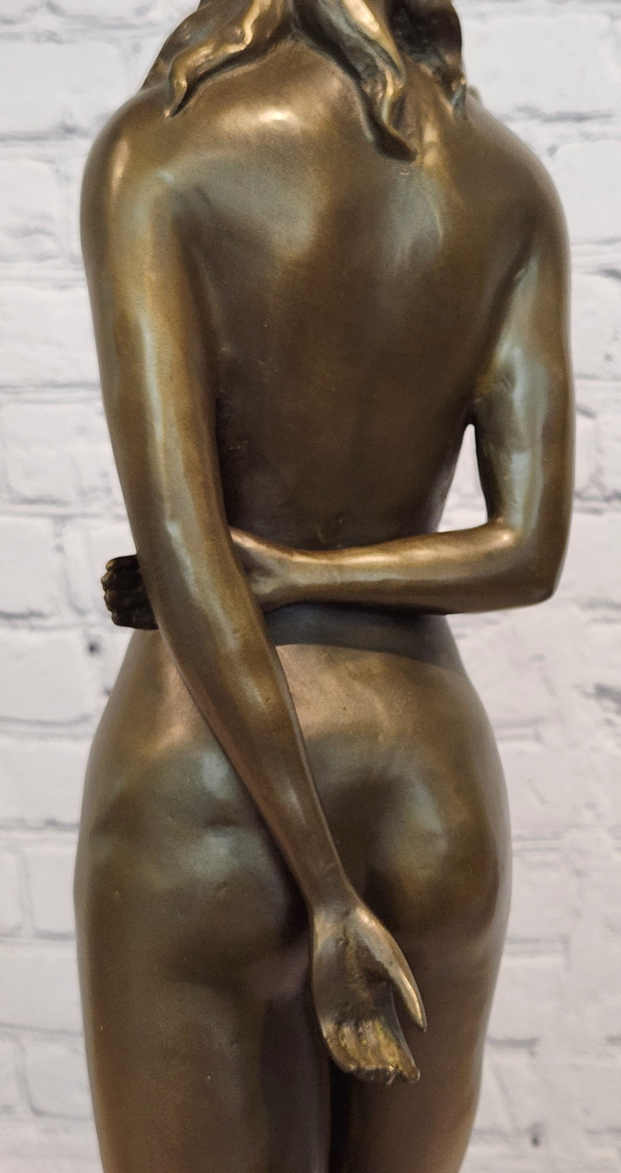Extra Large M. Lopez Erotic Standing Woman Girl Bronze Sculpture Statue Sale