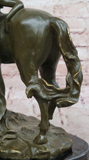 Art Nouveau Bronze Woman and Horse – Sculpture on Marble