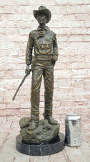 Bronze Cowboy with Rifle - Western Sculpture