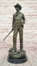 Bronze Cowboy with Rifle - Western Sculpture