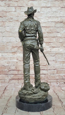 Bronze Cowboy with Rifle - Western Sculpture