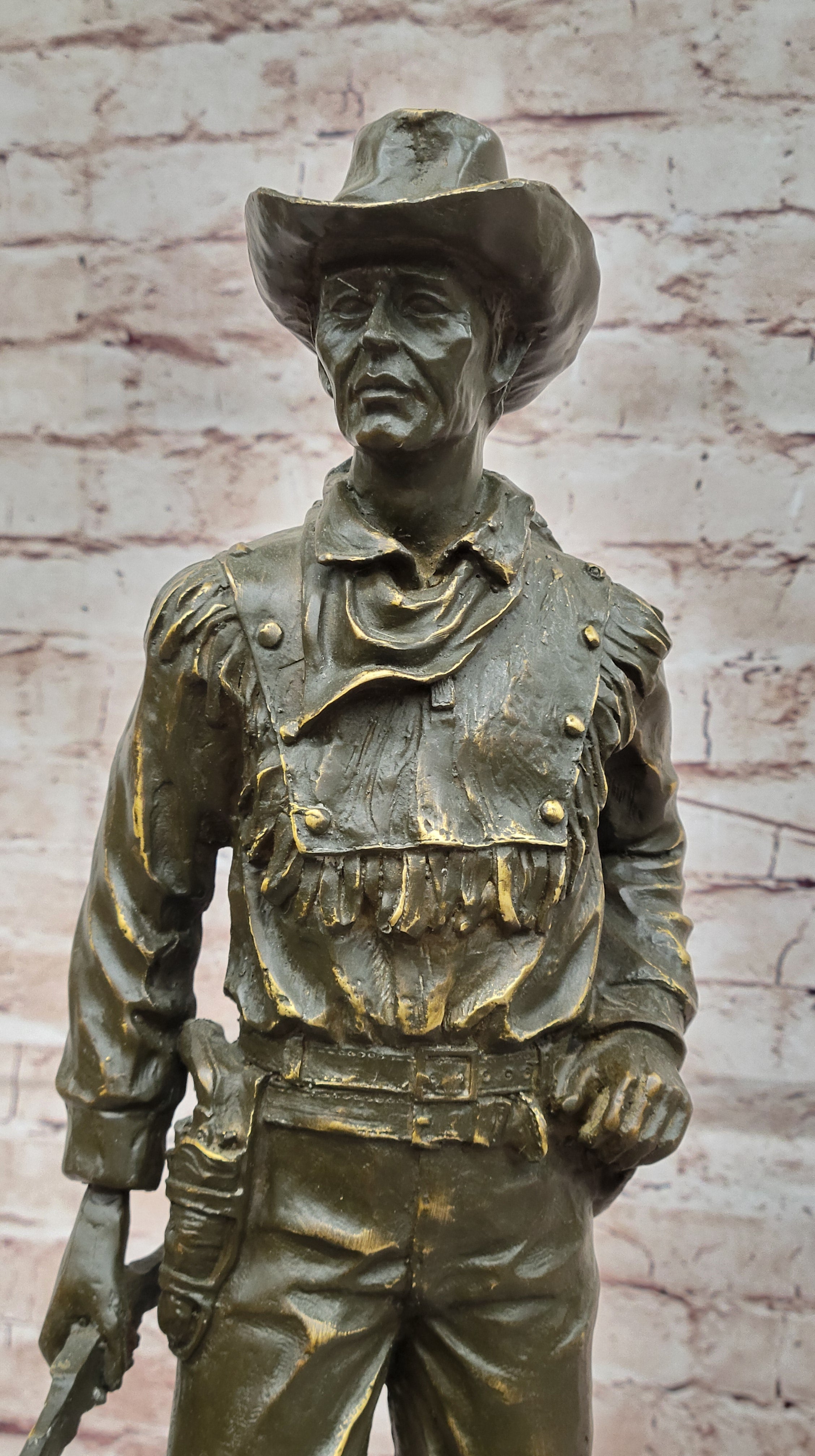 Bronze Cowboy with Rifle - Western Sculpture